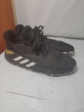 Size 11 - Adidas Pro Bounce 2019 Low Black Gold Metallic